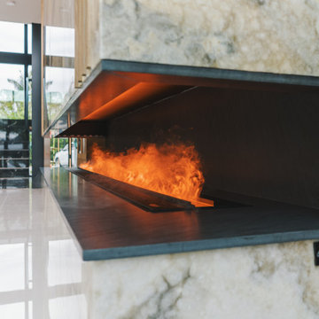 Sleek Sophistication: Close-Up of Ultramodern Fireplace
