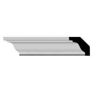 3H x 1P x 94L Ekena Millwork DENP03SAN01 Sanford Architectural Grade w//Backplate PVC Dentil Trim White