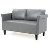 Contemporary Upholstered Settee in Gray