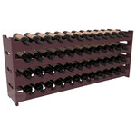 Wine Racks America - 48-Bottle Scalloped Wine Rack, Pine, Burgundy + Satin - Stack four cases of wine in a decorative 48 bottle rack using pressure-fit joints for easy assembly. This rack requires no hardware, no tools, and is ready to use as soon as it arrives. Makes for a perfect gift and stores wine on any flat surface.