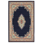 Unique Loom - Unique Loom Navy Blue Washington Reza 5' 0 x 8' 0 Area Rug - The gorgeous colors and classic medallion motifs of the Reza Collection will make a rug from this collection the centerpiece of any home. The vintage look of this rug recalls ancient Persian designs and the distinction of those storied styles. Give your home a distinguished look with this Reza Collection rug.