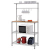 4-Tiers Adjustable Kitchen Bakers Rack Kitchen Cart Microwave Stand