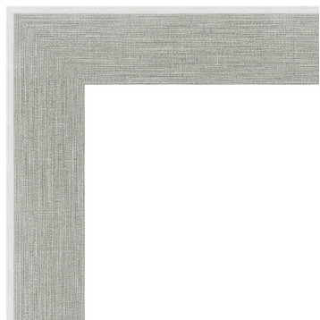 Glam Linen Grey Non-Beveled Full Length Floor Leaner Mirror - 29 x 65 in.