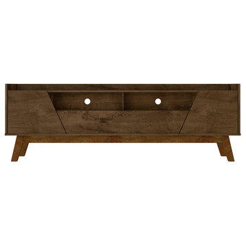 Mid-Century Modern Marcus 70.86 TV Stand With Solid Wood Legs,  Rustic Brown