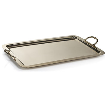 Manetta Polished Gold Steel and Brass Tray, X-Large