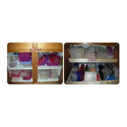 Pull Out Shelves for Storage Containers - Kitchen Drawer Organizers