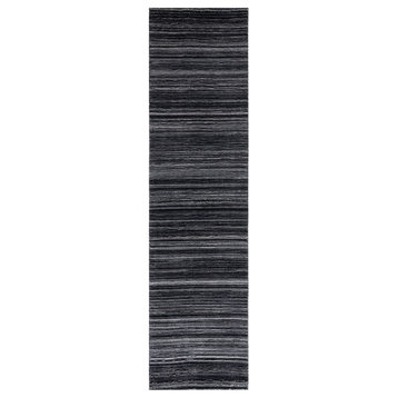 Safavieh Elements Elm701Z Striped Rug, Black/Gray, 2'3"x9'