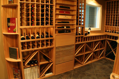 Wine cellar - craftsman wine cellar idea in Vancouver
