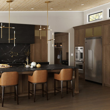 A Sleek Shallow Shaker Kitchen with a Moody Atmosphere