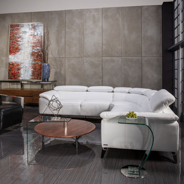 Tesla White Leather Sofa