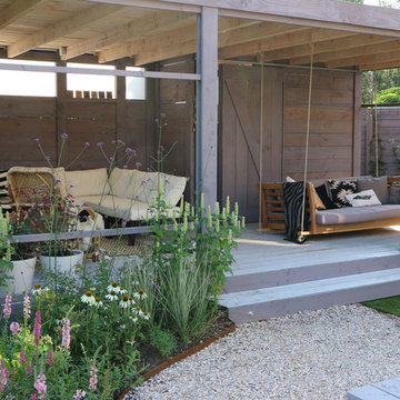 Romantic garden with veranda