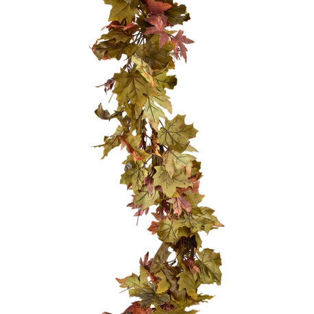 Serene Spaces Living 5ft Fall Maple Leaf Garland for Thanksgiving Decor