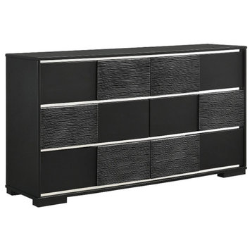 Coaster Blacktoft 6-drawer Contemporary Wood Dresser in Black Finish