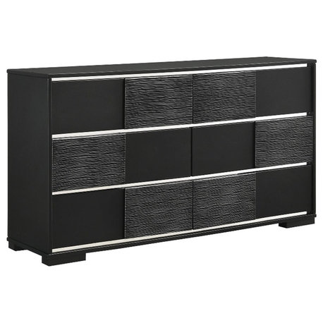 Coaster Blacktoft 6-drawer Contemporary Wood Dresser in Black Finish