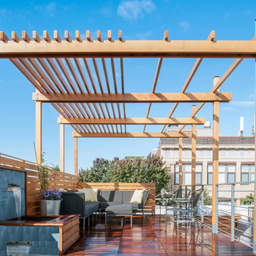 Modern Roof Deck with Water Feature