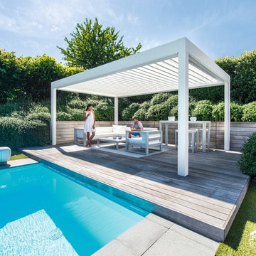 Terrassen-Überdachung Flachdach mit Glas