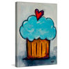 "Blue Cupcake" Painting Print on Canvas by Tori Campisi