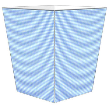 Blue Gingham Wastepaper Basket