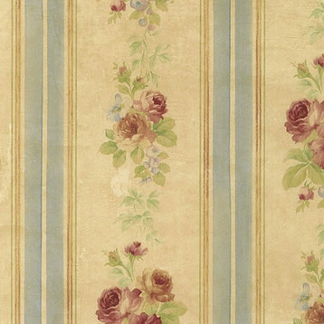 Rose Gardens 2, Romantic Floral Flower Cream, Rose Wallpaper Roll