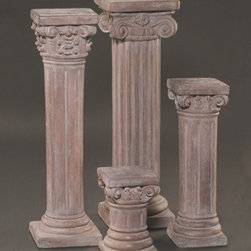 Corinthian Pedestal, Short - Garden Statues And Yard Art
