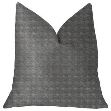 Plutus Halo Knights Blue and Gray Luxury Throw Pillow, Double Sided 24"x24"