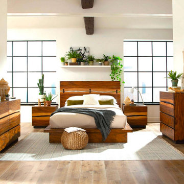 Scott Rustic Smoky Walnut Wood Bed #18223250QKE