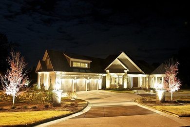 Transitional exterior home idea in Raleigh