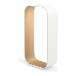 Pablo Designs Large White Oak Contour Table Lamp - Table Lamps