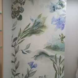 Water Colors Look Floral Wallpaper - Products