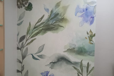 Water Colors Look Floral Wallpaper