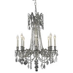 Elegant Lighting - 9208 Rosalia Collection Hanging Fixture, Clear, Royal Cut - The Rosalia Collection is a stunning and decadent example of the design period of the Austro-Hungarian empire. The bold strength of the four brass casting finishes to choose from is a perfect contrast to the luxuriously draped glistening crystal strands surrounded by candelabra lighting.