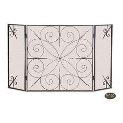 Elements Screen in Brushed Bronze - Fireplace Accessories