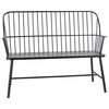 Black Metal Traditional Outdoor Bench, 38 " x 48 " x 19 "