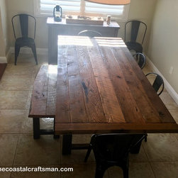 Tierrasanta Reclaimed Wood and Steel Dining Table and Bench - Products