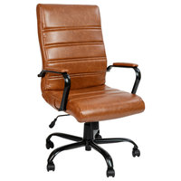 Flash Furniture Leathersoft Executive Swivel Office Chair GO-2286H-BR-BK-GG