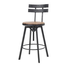 GDFStudio - Modern Industrial Design Counter/Bar Stool, Adjustable Seat Height, Textured Bac - Bar Stools and Counter Stools