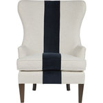 Universal Furniture - Universal Furniture Getaway Coastal Living Surfside Wing Chair - A daring, vertical navy stripe defines the Surfside Wing Chair, a regal upholstery furnishing featuring an exaggerated back and tapered legs.