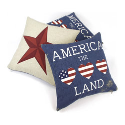I Love America - Reversible Decorative Throw Pillows - Outdoor Cushions And Pillows