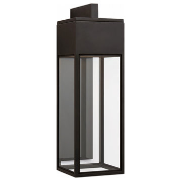 Irvine Bracketed Outdoor Wall Lantern, LED, Bronze, Clear Glass, 36"H