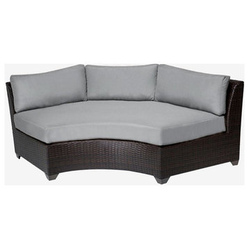 TKC Barbados Curved Armless Patio Sofa in Gray (Set of 2)