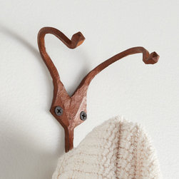 HAND-FORGED IRON TRIPLE HOOK - Robe & Towel Hooks