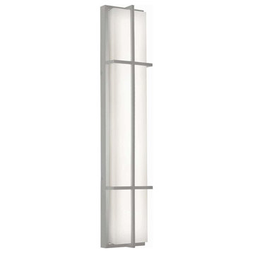 August 1 Light Outdoor Wall Light, Painted Nickel, 36 in