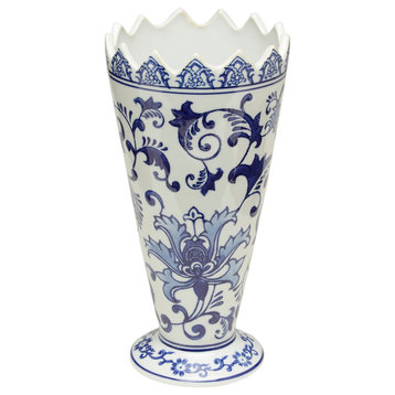 9.5" Blue and White Vase