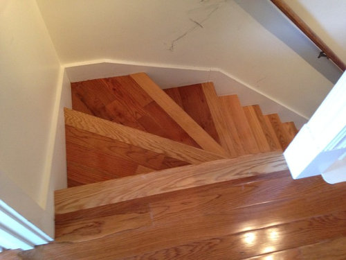 Hardwood Stairs Mismatched Wood, How To Fix Laminate Flooring On Stairs