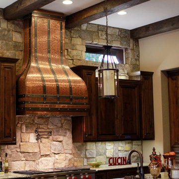 Bella Villa Copper Range Hood for Sunriver Resort Home