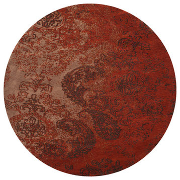 Safavieh Classic Vintage Collection CLV222 Rug, Rust/Brown, 6' Round