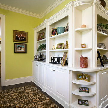Millmade Book Nook with Raised Panel Painted White Maple Cabinets