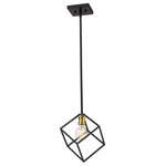 Z-Lite - Vertical One Light Pendant, Bronze / Olde Brass - Crisp lines and a modern edge highlight the vibe of this two-tone one-light pendant for your home. It's fashioned with a bronze and olde brass finish with a cube-shaped shade for a design that's dynamic and timeless. It's a vibrant light that will be a showpiece in any dining room foyer bedroom or home office.