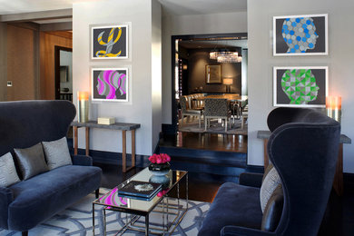 Trendy family room photo in New York