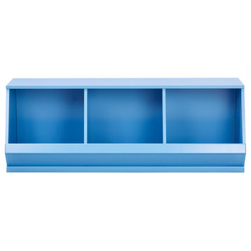 Ryan Modular Stackable Painted Storage Bins, 3 Boxes, Blue